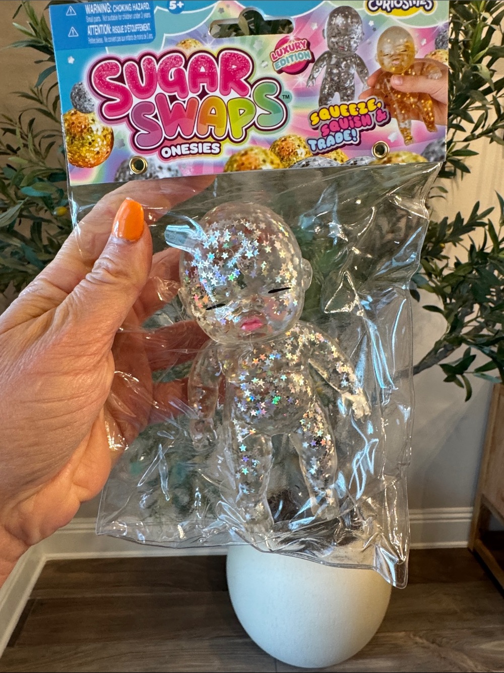 Sugar Swaps Onesies Orb Curiosities Silver Star Glittery Squishy Baby